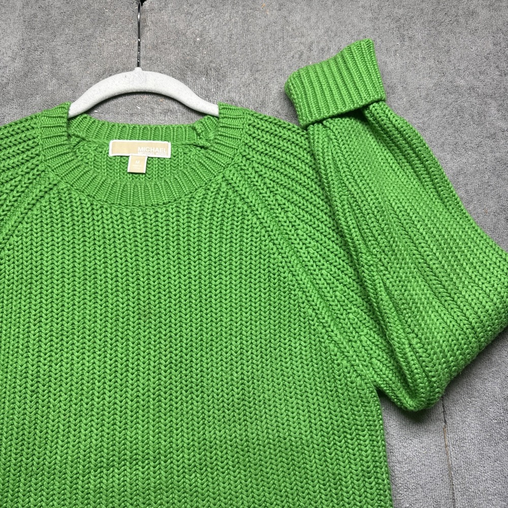 Michael Kors Men's Green Knit Pullover Crew Neck Sweater Medium Casual Preppy